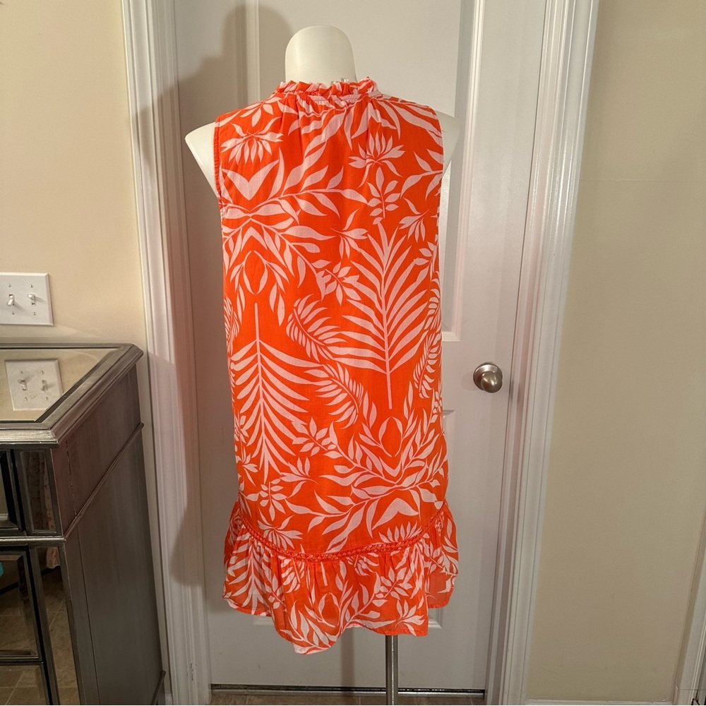 crown & ivy Orange and White Tropical Print Mini Dress - Picture 3 of 10
